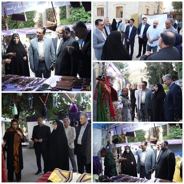 بازدید دبیر شورای فرهنگ عمومی کشور از غرفه‌های استان‌های شرکت‌کننده در نخستین جشنواره ملی مد و لباس زاگرس